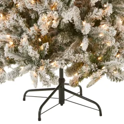 Clearance National Tree Company 6.5 ft. Pre-Lit Snowy Mixed Pine Tree with Clear Lights
