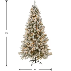 Clearance National Tree Company 6.5 ft. Pre-Lit Snowy Mixed Pine Tree with Clear Lights
