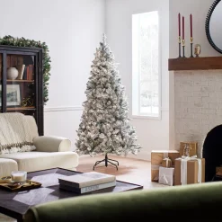 Clearance National Tree Company 6.5 ft. Pre-Lit Snowy Mixed Pine Tree with Clear Lights