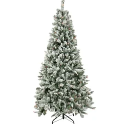 Outlet National Tree Company 6.5 ft. Pre-Lit Snowy Mixed Pine Tree with Multicolor Lights