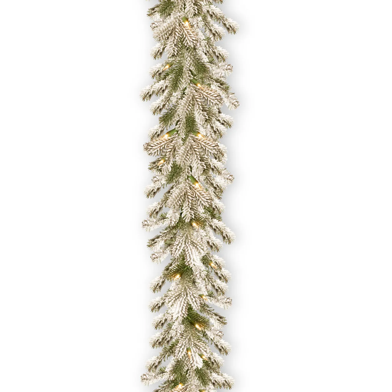 National Tree Company 9 ft. Pre-Lit Snowy Sheffield Spruce Garland with Twinkly LED Lights