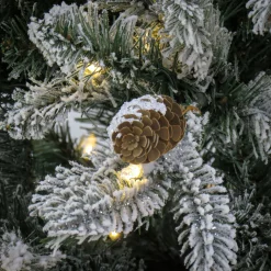 Hot National Tree Company 7.5 ft. Pre-Lit Snowy Vintin Fir Tree with LED Lights