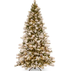 National Tree Company 7.5 ft. Pre-Lit Snowy Westwood Pine Full Tree with Clear Lights