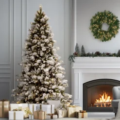 National Tree Company 7.5 ft. Pre-Lit Snowy Westwood Pine Full Tree with Clear Lights
