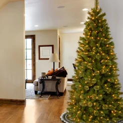 National Tree Company 7.5 ft. Pre-Lit Tacoma Pine Slim Tree with Clear Lights