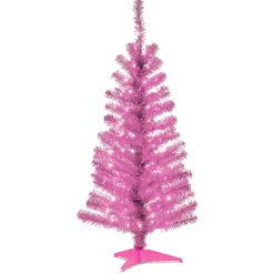 Sale National Tree Company 4 ft. Pre-Lit Tinsel Collection Pink Tree with Clear Lights