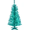 Best National Tree Company 4 ft. Pre-Lit Tinsel Collection Turquoise Tree with Clear Lights