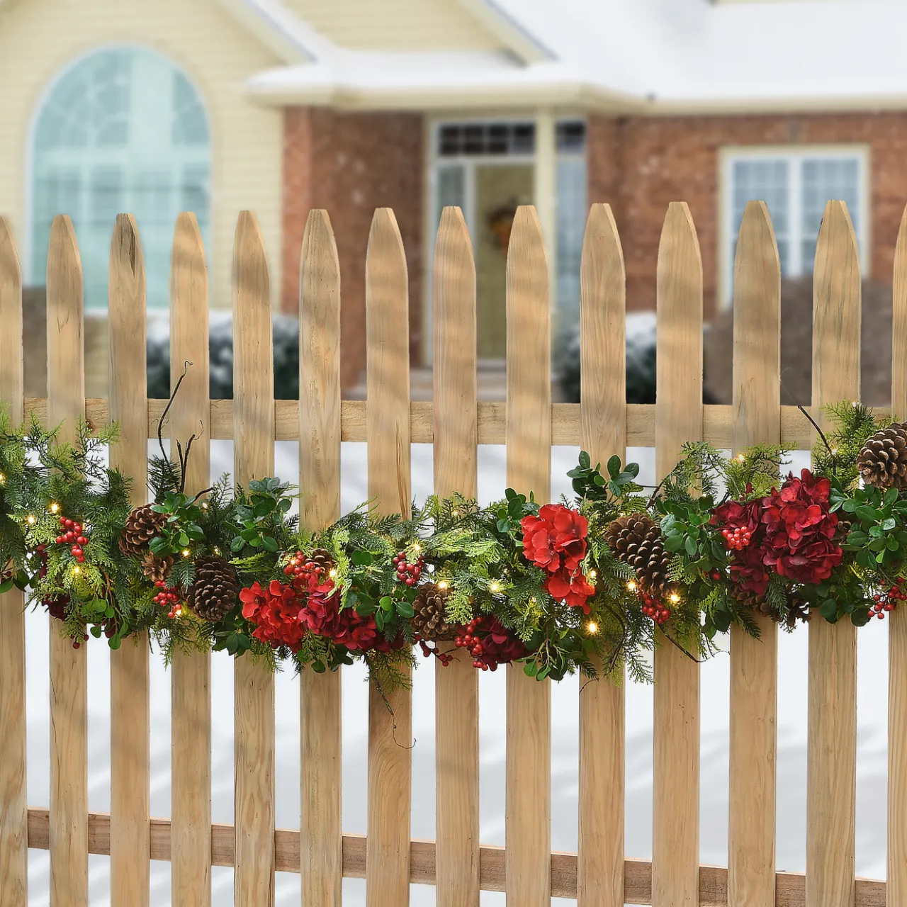 Outlet National Tree Company 9 ft. Pre-Lit Vienna Waltz Decorated Garland with LED Lights
