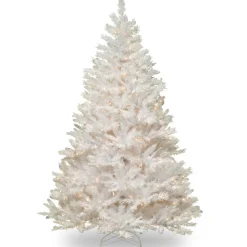 Hot National Tree Company 7 ft. Pre-Lit Winchester Pine White Tree with Clear Lights