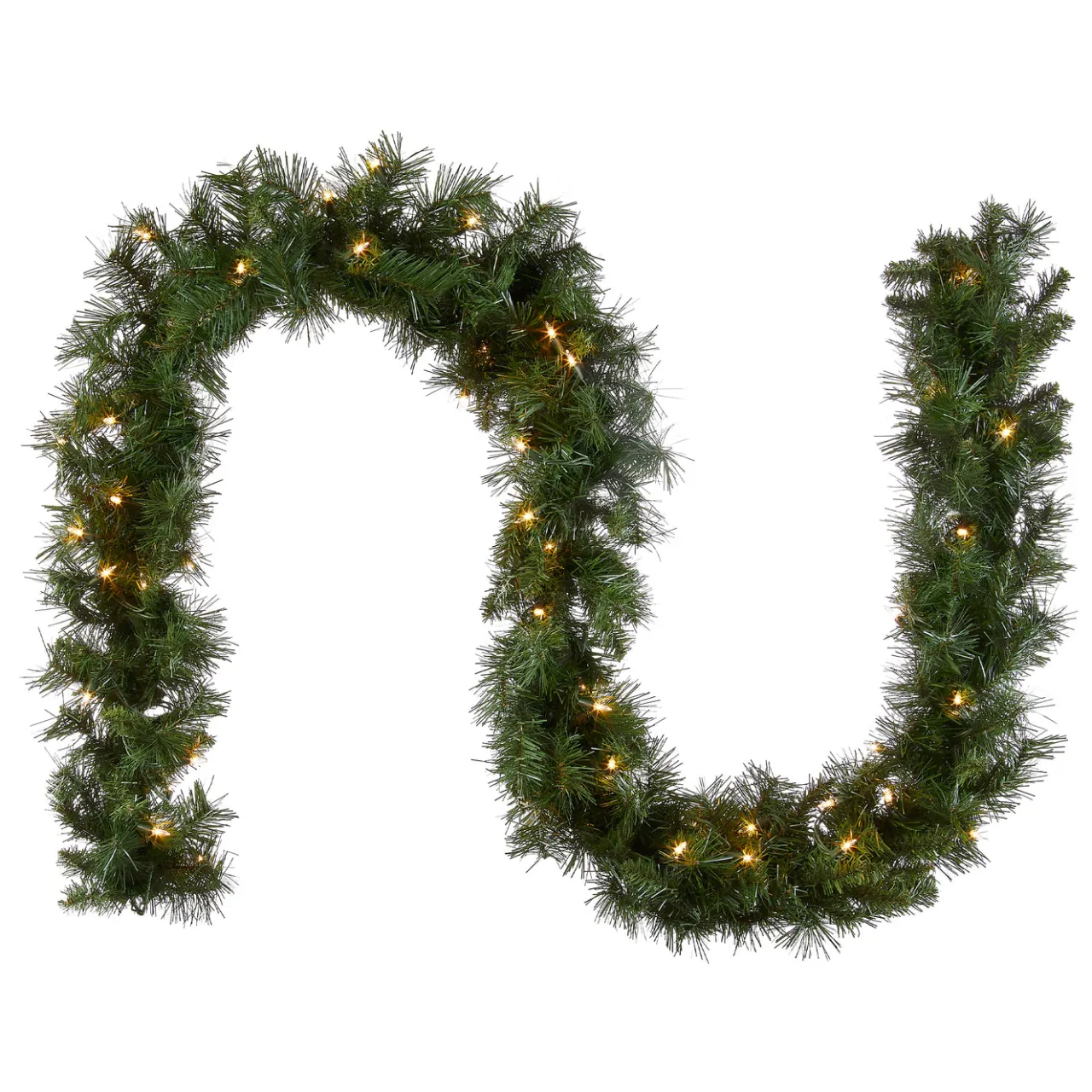 Online National Tree Company 9 ft. Pre-Lit Winchester Pine Garland with Clear Lights