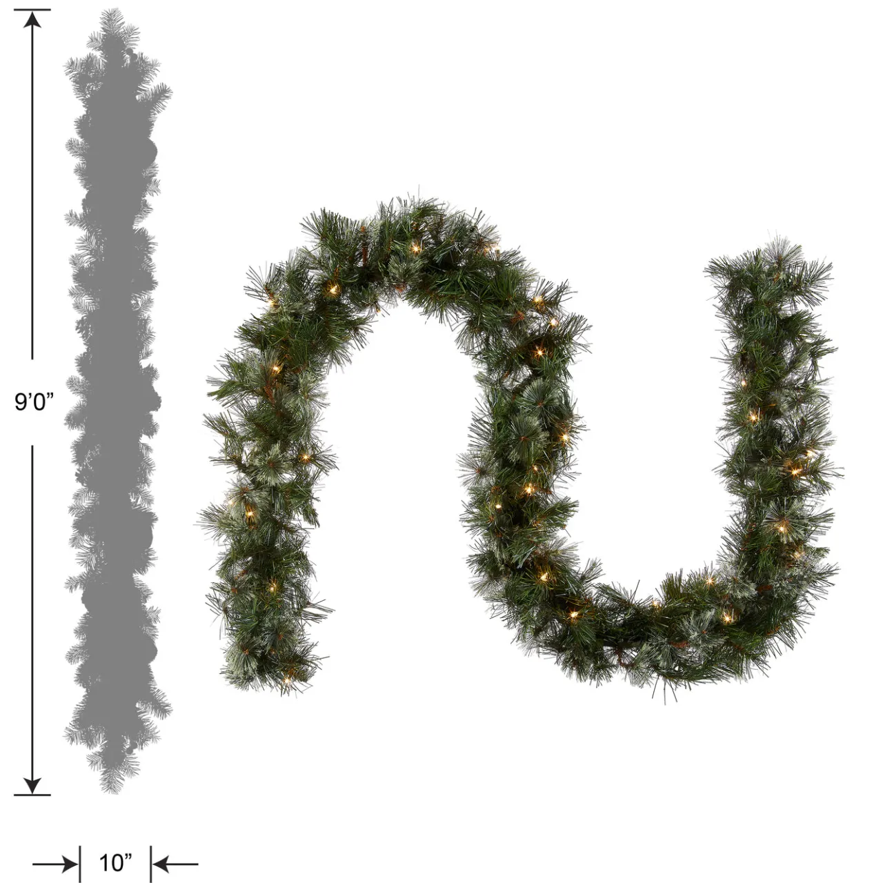 Outlet National Tree Company 9 ft. Pre-Lit Wispy Willow Garland with Clear Lights