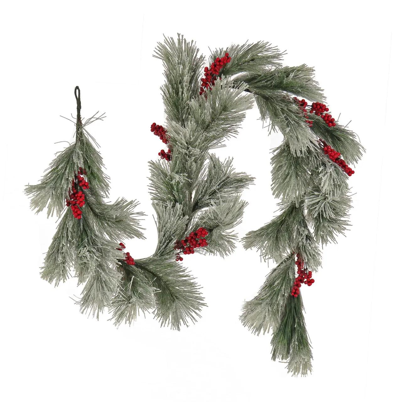 Discount National Tree Company 8 ft. Snowy Pine Berry Plastic Garland