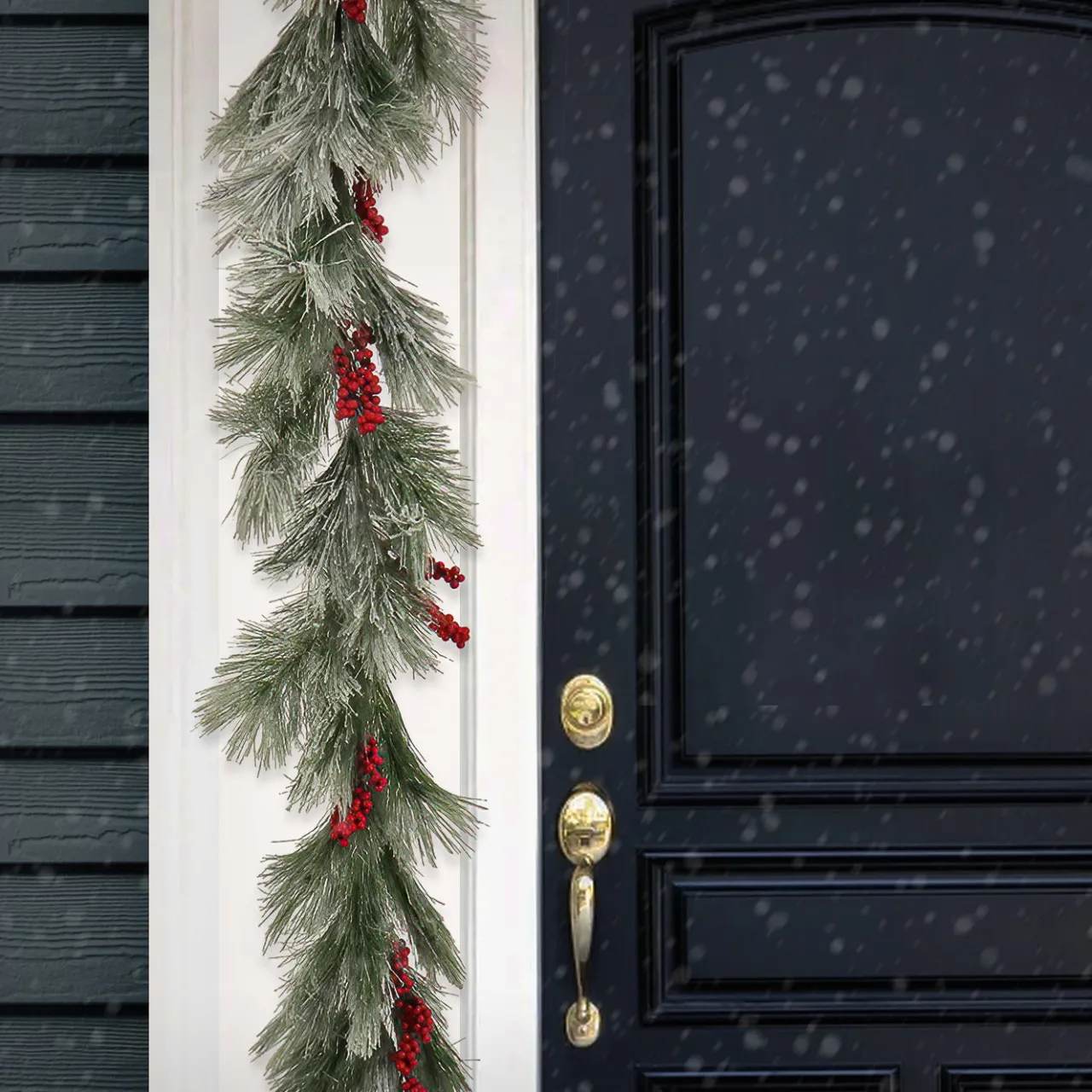 Discount National Tree Company 8 ft. Snowy Pine Berry Plastic Garland