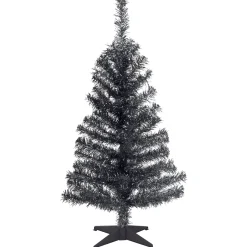 Outlet National Tree Company 3 ft. Tinsel Collection Black Tree