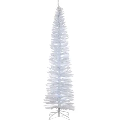 Clearance National Tree Company 7 ft. Tinsel Collection White Iridescent Tree
