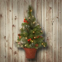Sale National Tree Company 3 ft.Pre-Lit Crestwood Spruce Tree with Warm White LED Lights