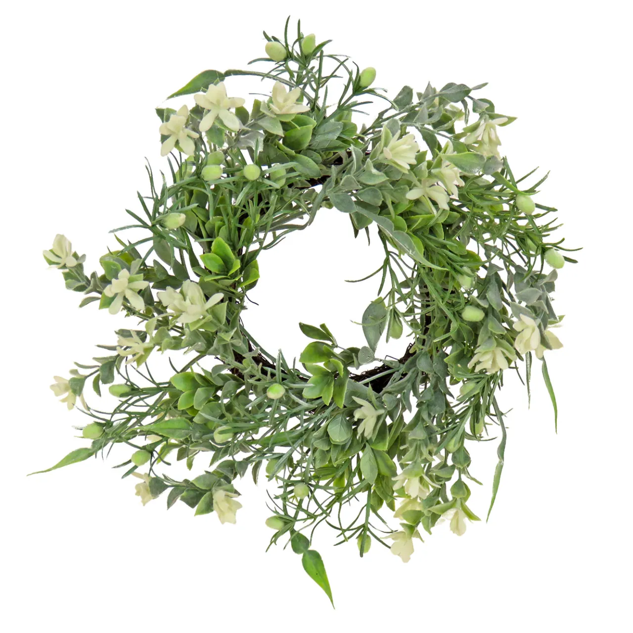 Best National Tree Company 14 in. Spring Table Wreath with Mixed Foliage and Blossom