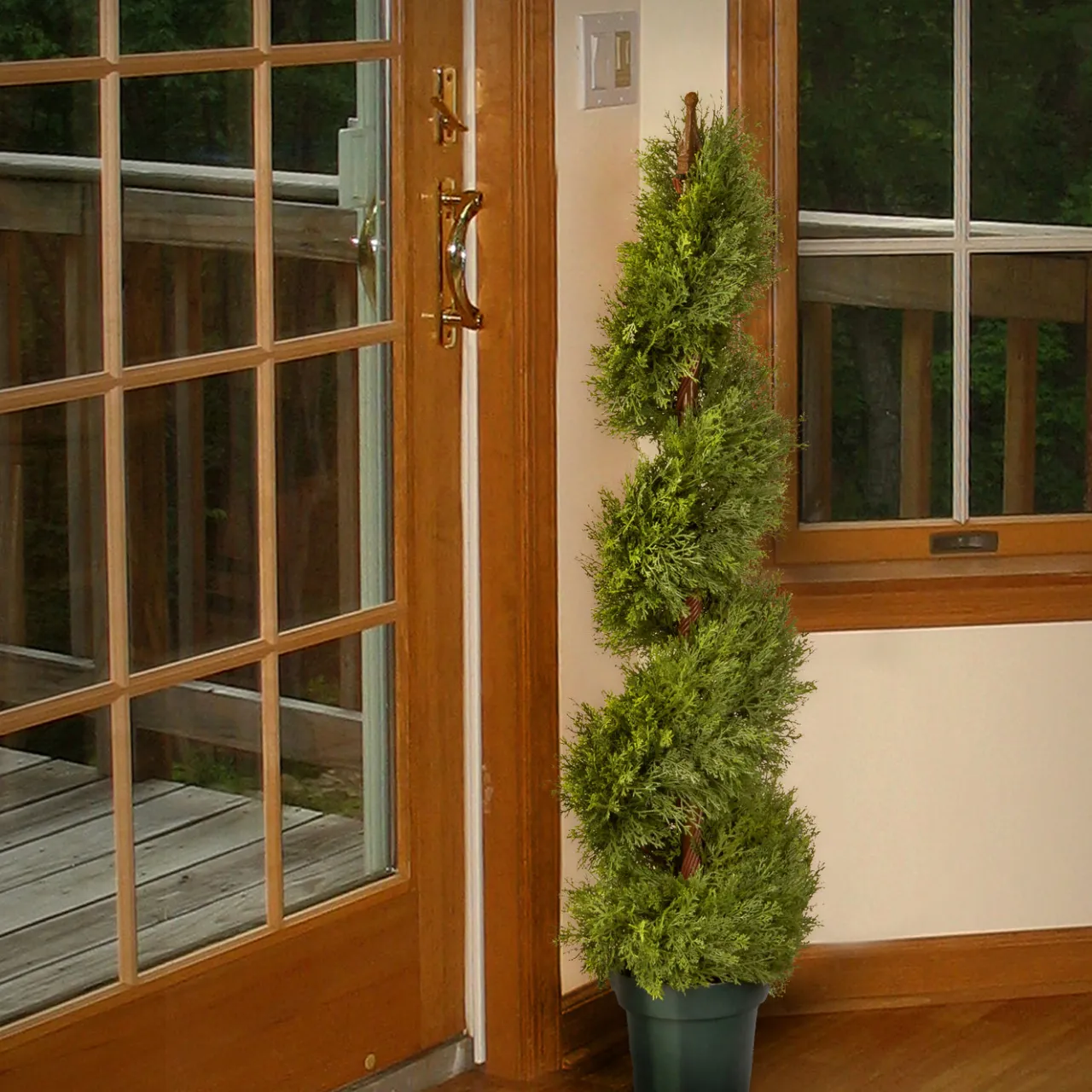 Hot National Tree Company 48 in. Artificial Juniper Slim Spiral Tree in Growers Pot
