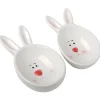 Best National Tree Company 3 in. by 4 in. by 7 in. Easter Bunny Candy Dishes, White, Easter Collection, Set of 2