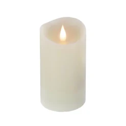 New National Tree Company 3 in. by 7 in. HGTV Home Collection Flameless Heritage Pillar Candle, Ivory
