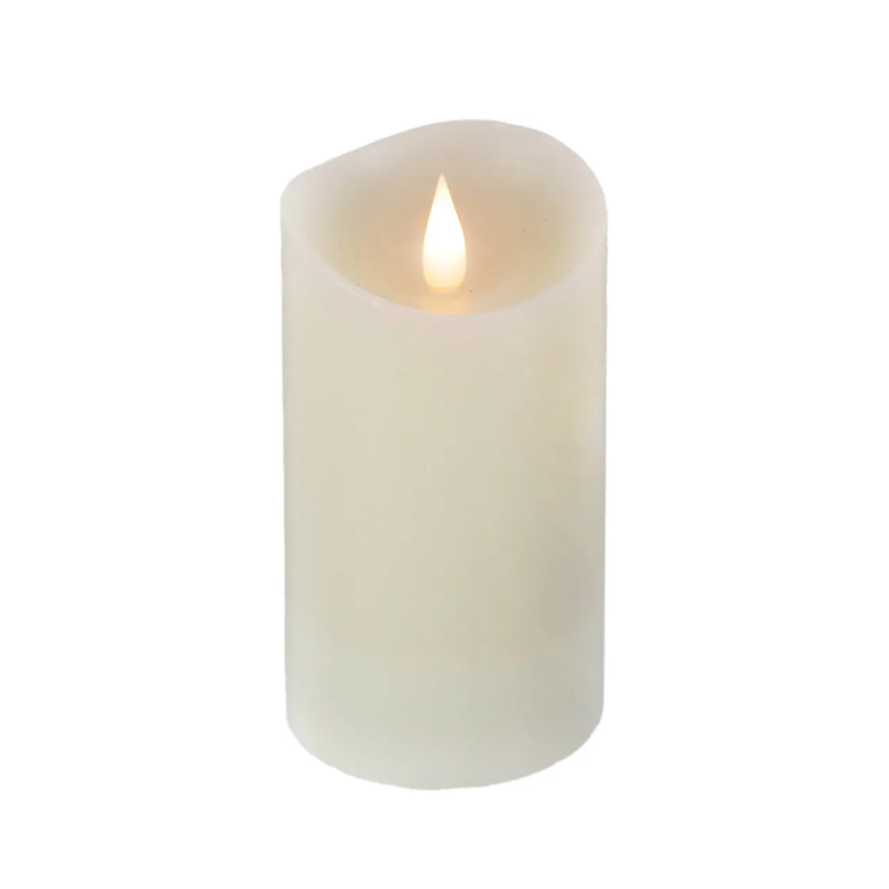 New National Tree Company 3 in. by 7 in. HGTV Home Collection Flameless Heritage Pillar Candle, Ivory