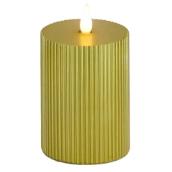 Hot National Tree Company 5 in. by 11 in. HGTV Home Collection Flameless Georgetown Pillar Candle, Gold