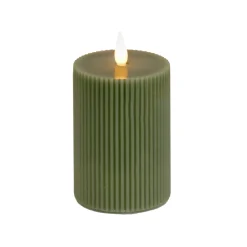 Sale National Tree Company 4 in. by 8 in. HGTV Home Collection Flameless Georgetown Pillar Candle, Dk Green