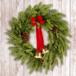 Sale National Tree Company 28 in. Christmas Bells Pine Wreath