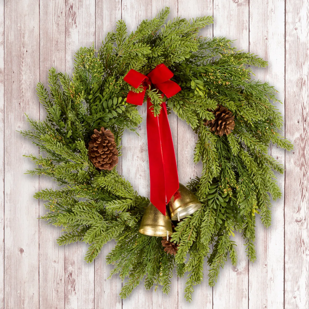 Sale National Tree Company 28 in. Christmas Bells Pine Wreath