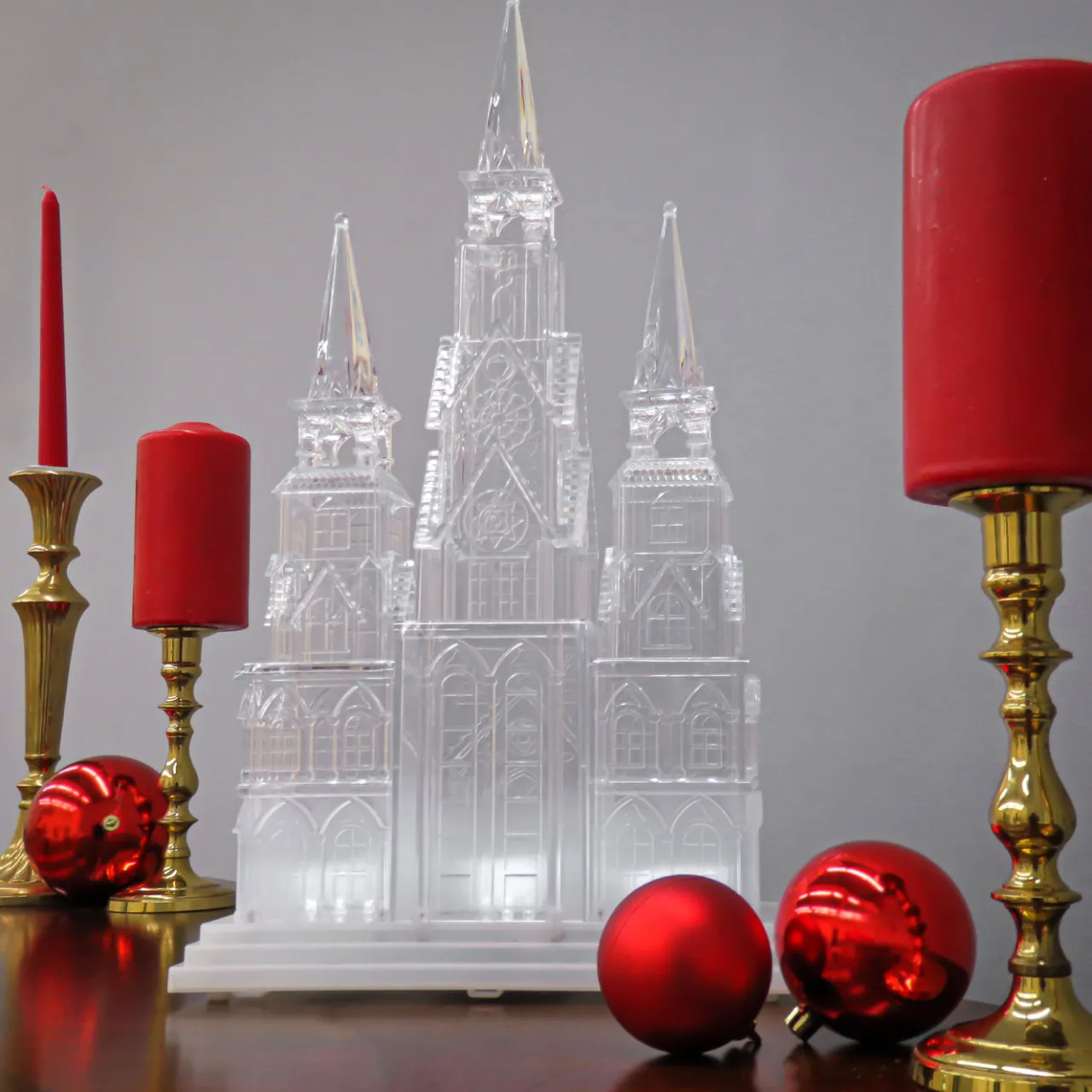 Discount National Tree Company 17 in. Christmas Cathedral Decoration with White LED Lights