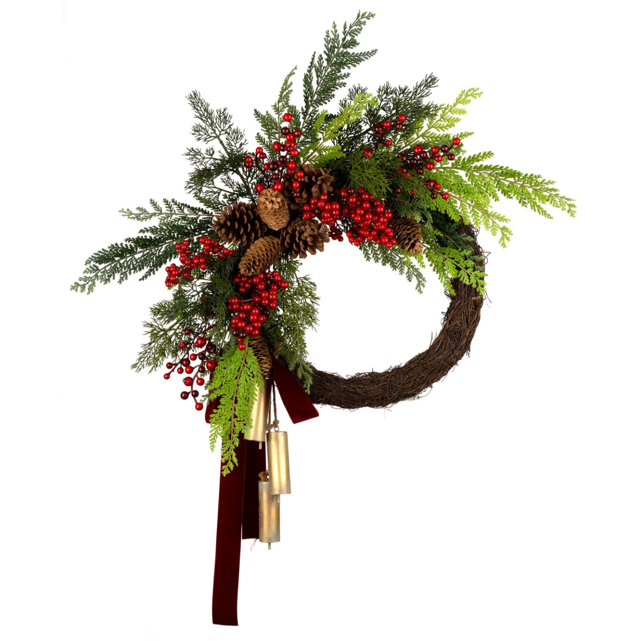 Hot National Tree Company 24 in. Christmas Joy Chimes Wreath