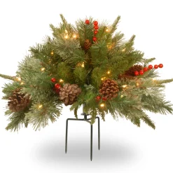 Outlet National Tree Company 18 in. Colonial Fir Urn Filler with LED Lights