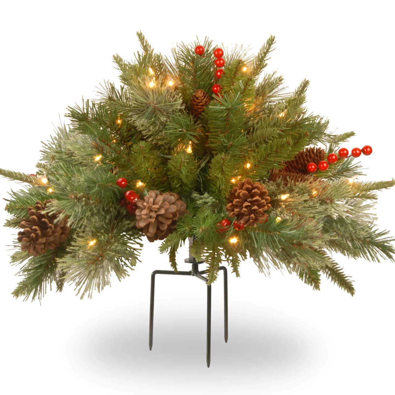 Outlet National Tree Company 18 in. Colonial Fir Urn Filler with LED Lights
