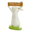 National Tree Company 11 in. Easter Bunny Figure Holding "Happy Easter" Sign Table Decoration