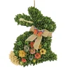 New National Tree Company 22 in. Easter Bunny Hanging Silhouette Decorated with Colorful Flower Blooms