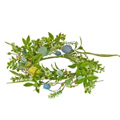 Outlet National Tree Company 6 in. Easter Candle Ring Decorated with Pastel Eggs and Mini Flowers