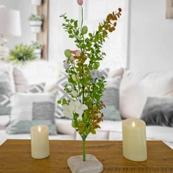 Hot National Tree Company 24 in. Easter Decorative Tree Decorated with Pastel Eggs and Flower Blooms, and Wooden Block Base