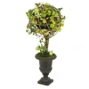 Clearance National Tree Company 26 in. Easter Single Topiary Ball in a Urn Decorated with Pastel Eggs and Flower Blooms