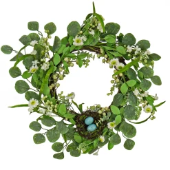 Sale National Tree Company 20 in. Easter Wreath Decorated with Spring Blooms and Pastel Eggs