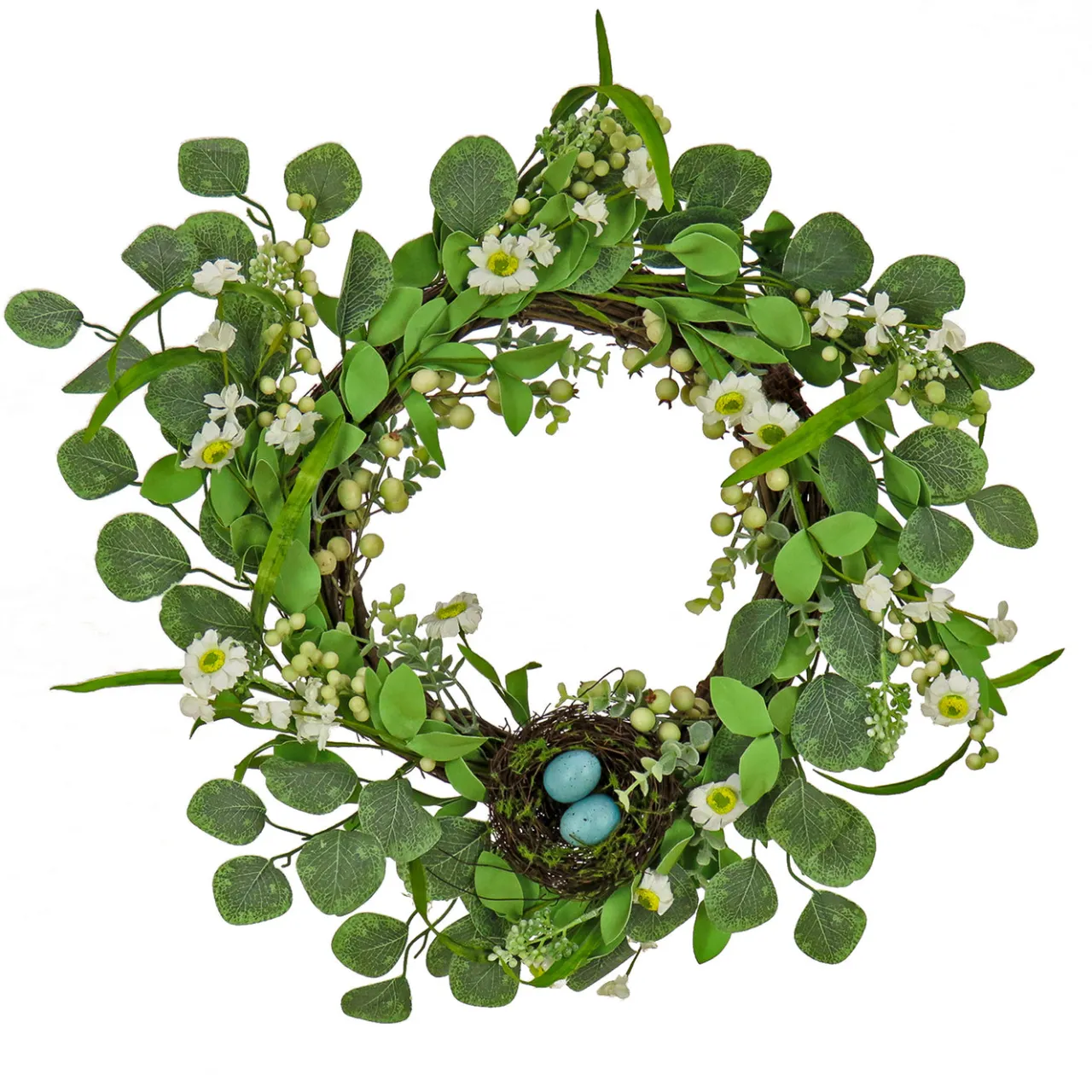 Sale National Tree Company 20 in. Easter Wreath Decorated with Spring Blooms and Pastel Eggs