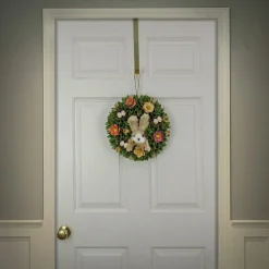 Discount National Tree Company 13 in. Easter Wreath Decorated with Colorful Flower Blooms, Bunny and Pastel Eggs