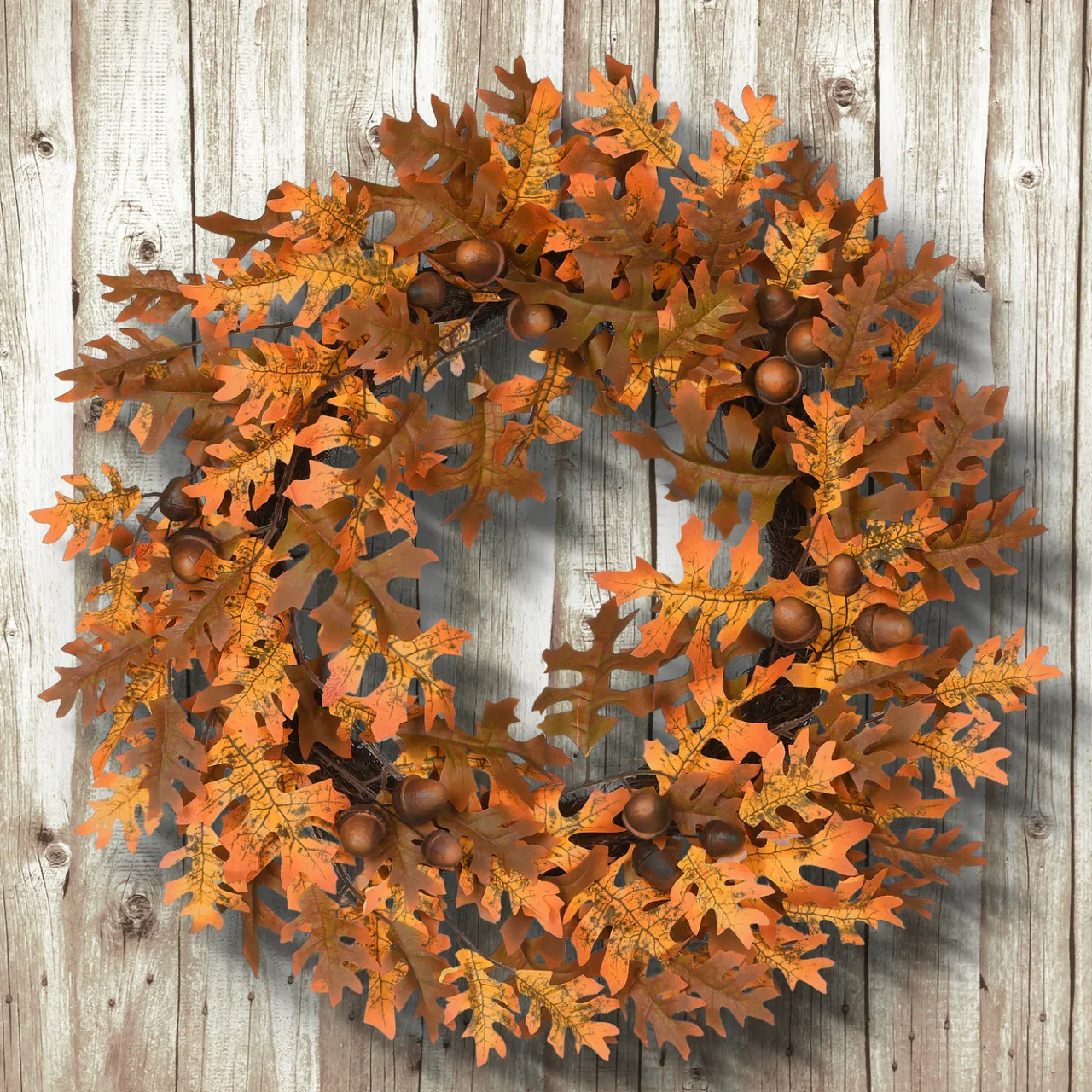 Discount National Tree Company 24 in. Fall Wreath with Acorns, Oak Leaves