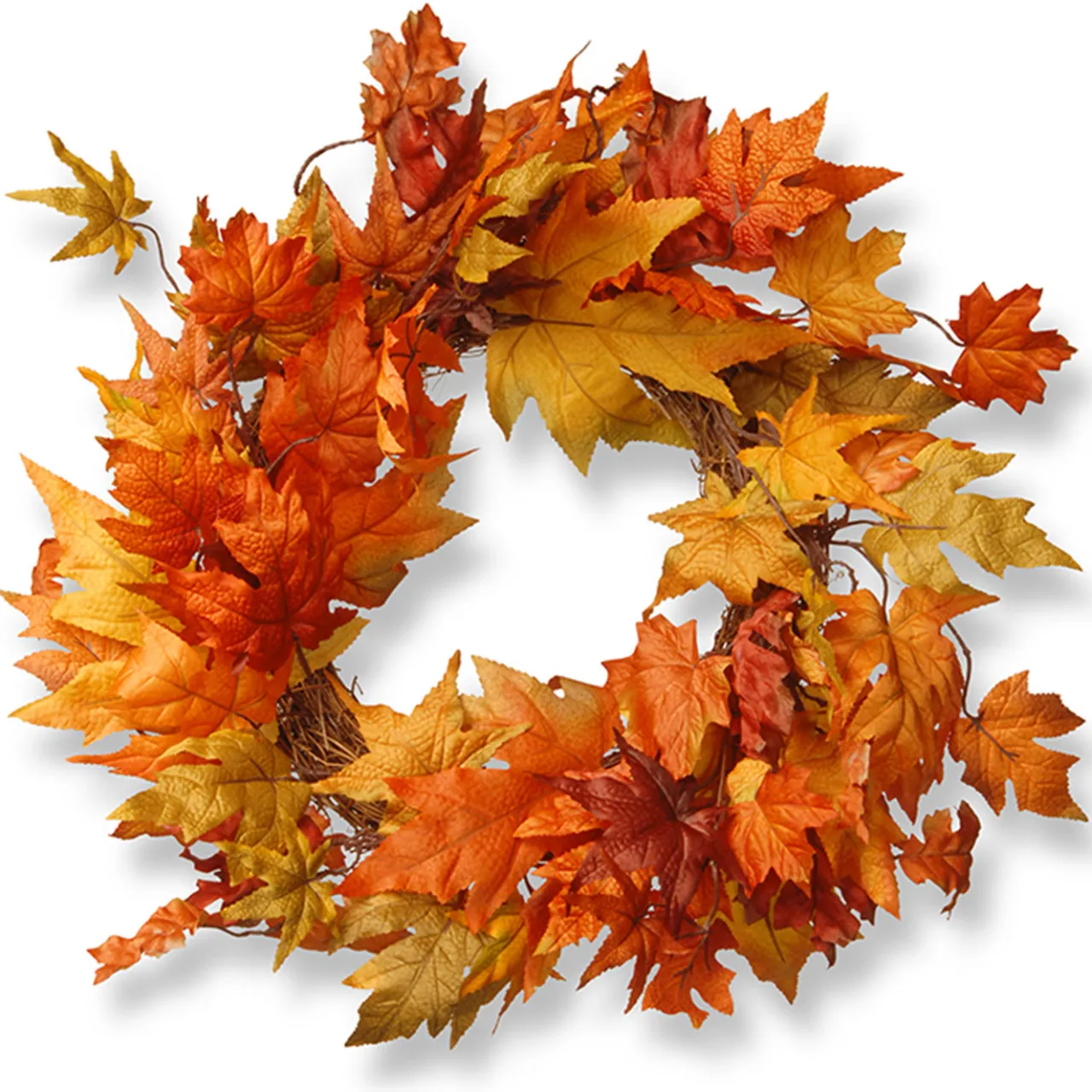 Discount National Tree Company 24 in. Fall Wreath with Maple Leaves