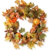 Hot National Tree Company 24 in. Fall Wreath with Pumpkins, Pinecones, Berry Clusters, Maple Leaves