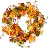 Hot National Tree Company 25 in. Fall Wreath with Sunflowers, Pinecones, Berry Clusters, Maple Leaves
