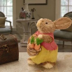Outlet National Tree Company 10 in. Female Dainty Brown Easter Bunny Table Decoration