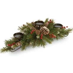 Online National Tree Company 30 in. Frosted Berry Frosted Berry Centerpiece and Candle Holder