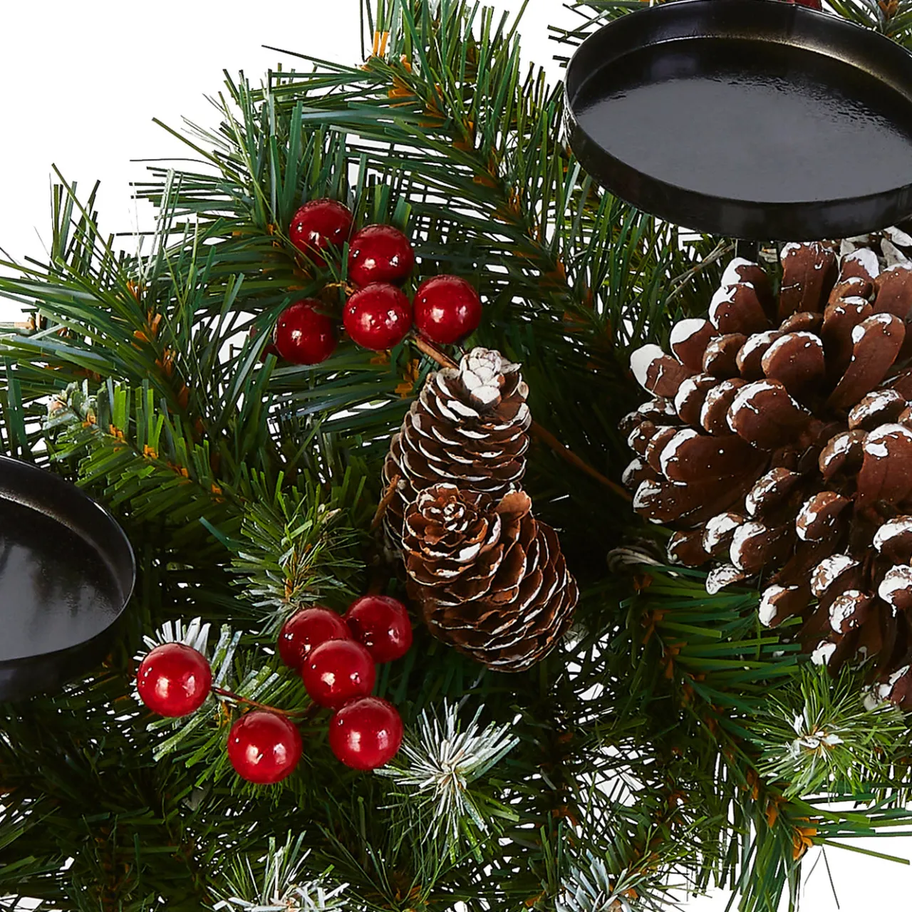 Online National Tree Company 30 in. Frosted Berry Frosted Berry Centerpiece and Candle Holder