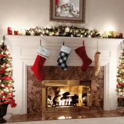 Hot National Tree Company 19 in. General Store Collection Plaid Stocking