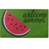Online National Tree Company 30 in. Green Welcome Summer Watermelon Coir Doormat